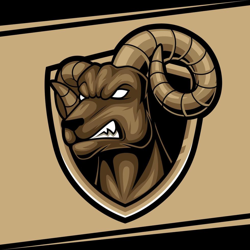 borrego cimarrón esport logo mascota ilustración vector