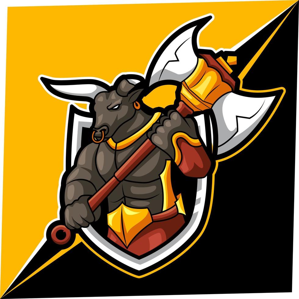 mascota de bull esport para deportes y logotipo de esports vector