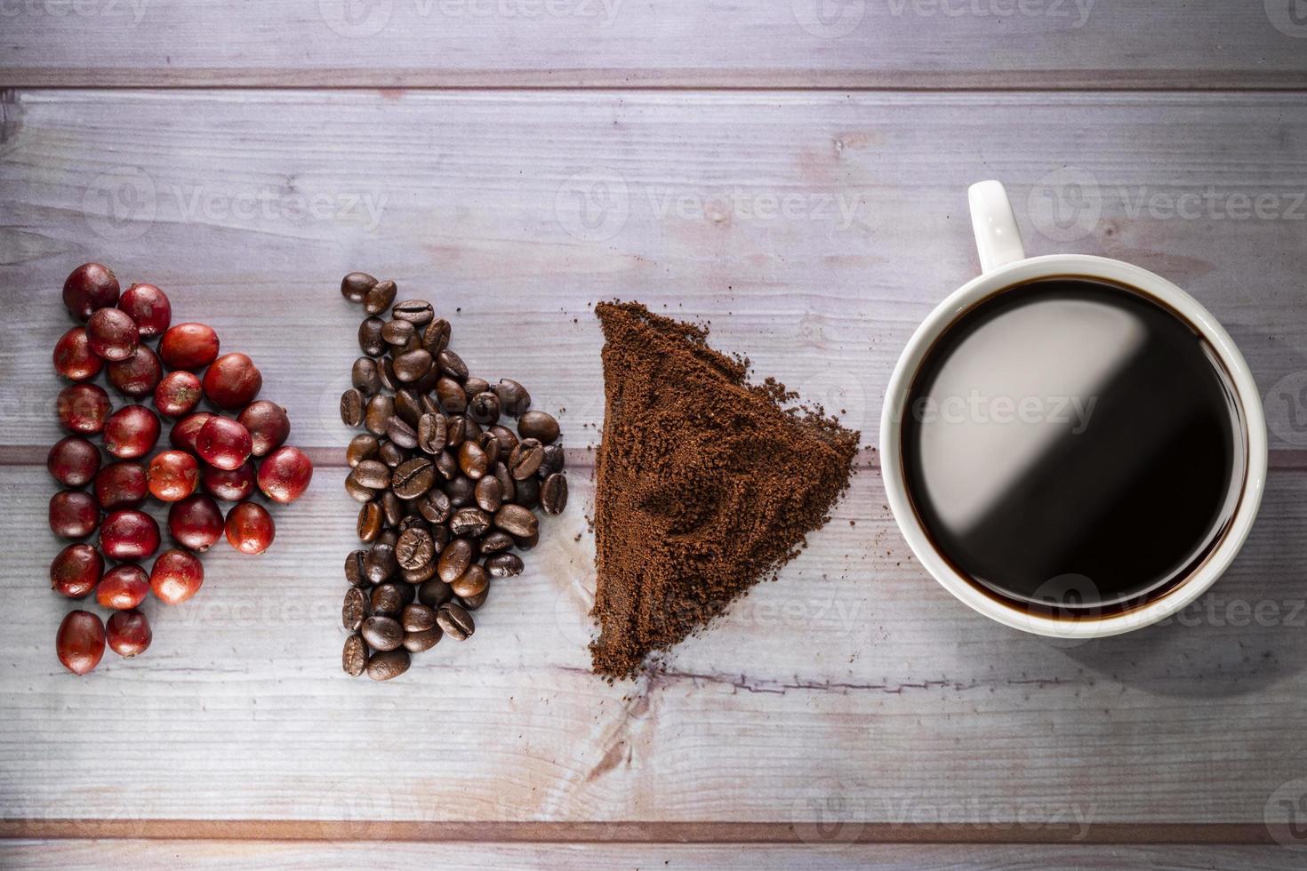 coffee coffee beans and coffee cherries photo