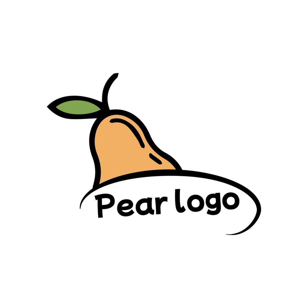 Pear logo vector illustration fruit template