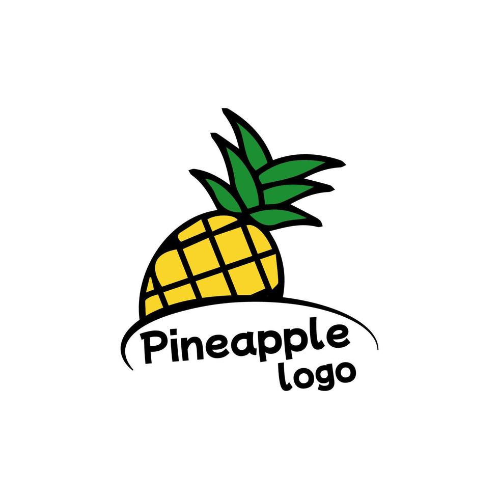 Ilustración de vector de plantilla de logotipo de piña