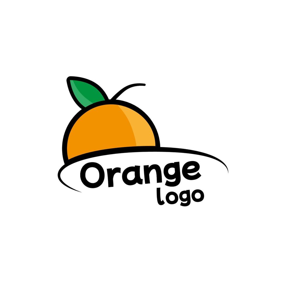 orange logo template vector illustration fruit