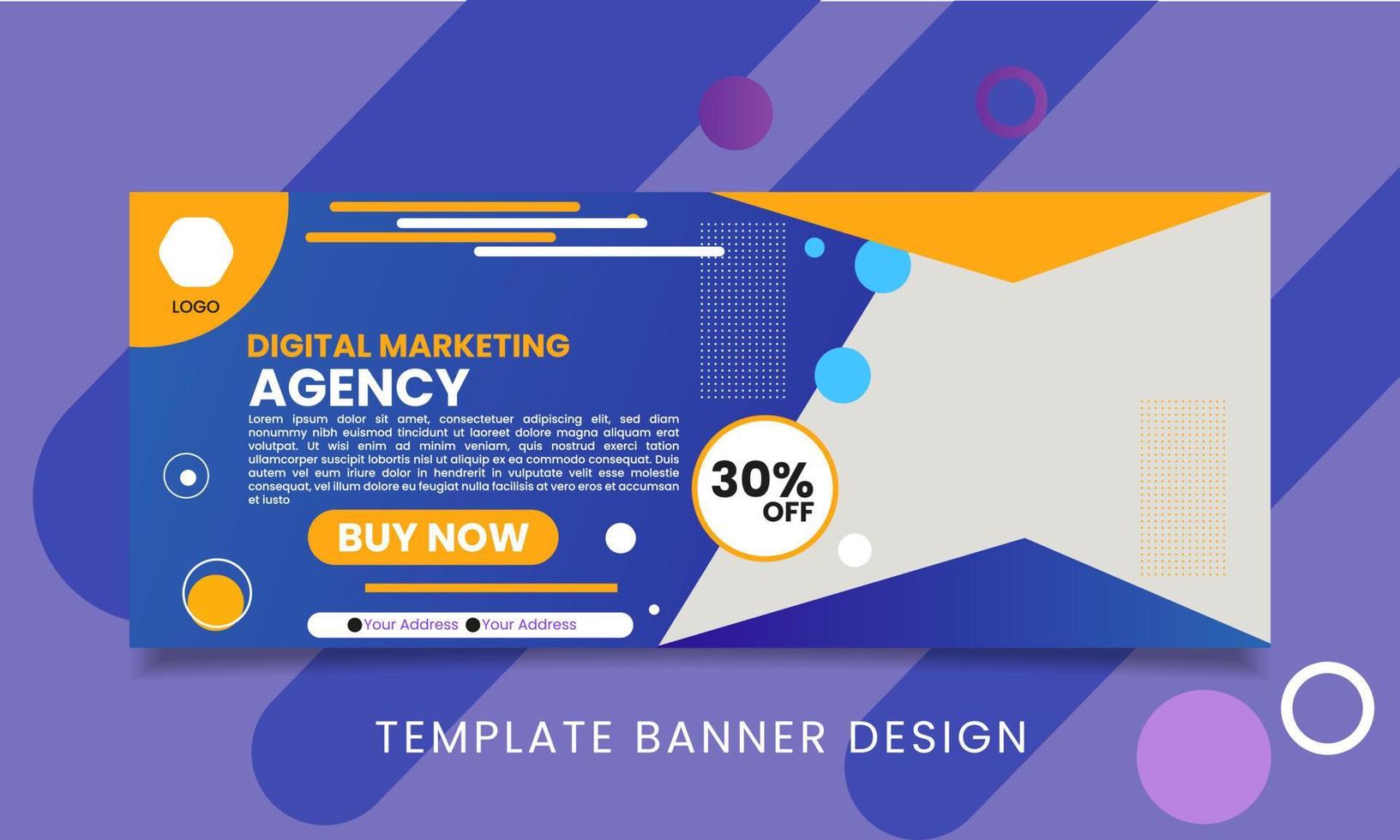gradiente de diseño de banner de plantilla. agencia de marketing digital vector