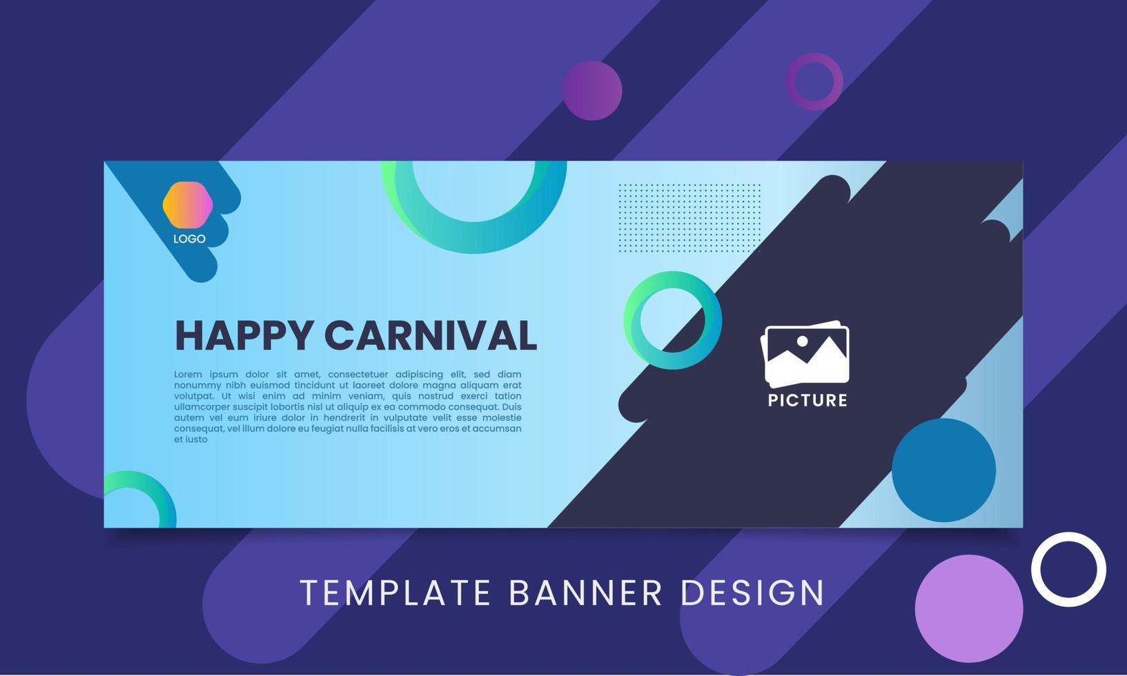Template banner design gradient. Happy carnival vector
