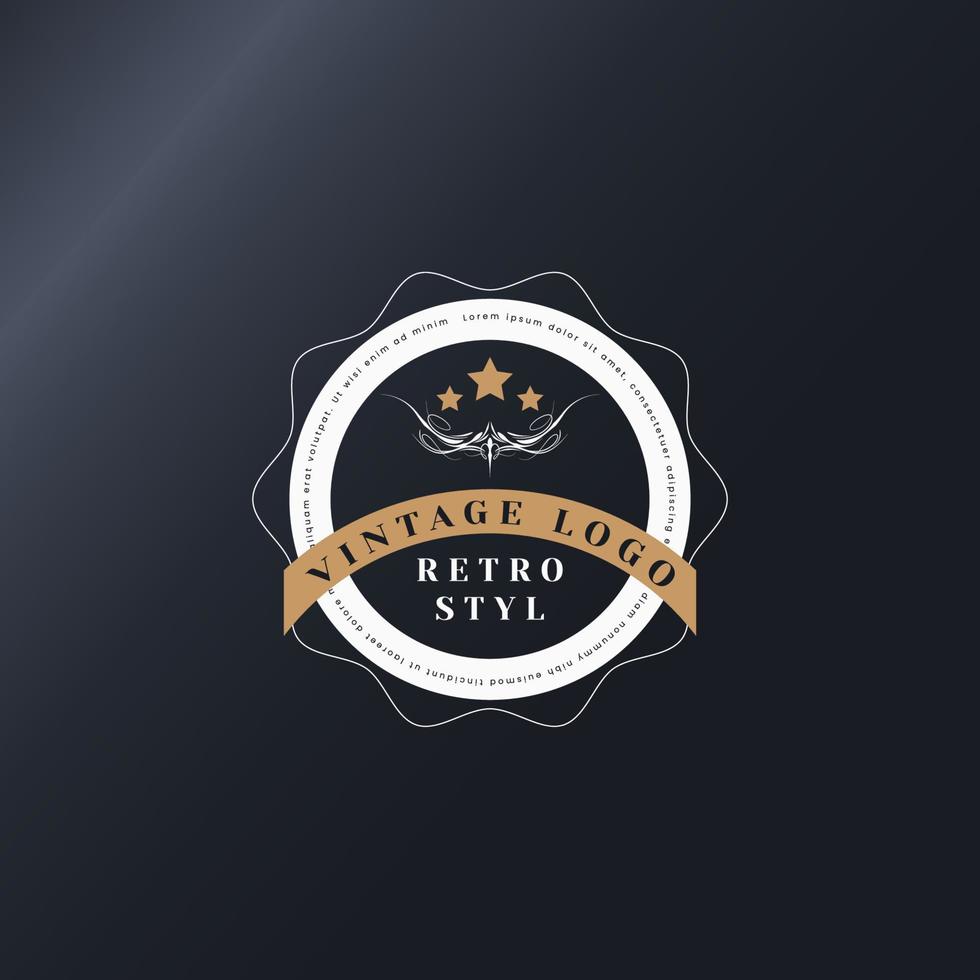 Template logo design vintage retro styl. vector