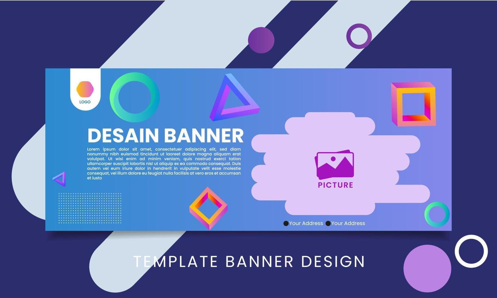 Template banner design gradient. Design banner promotion vector