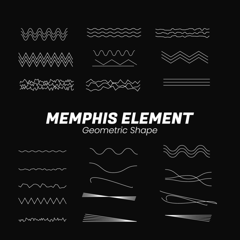 Set of seamless abstract geometric memphis and geometric elements in retro memphis style vector