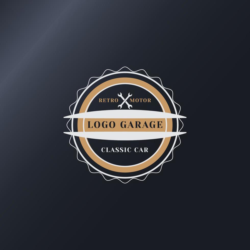 Template logo garage vintage. retro motor and classic car vector