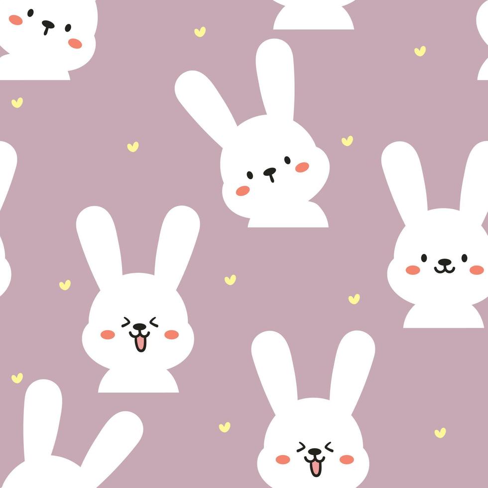 seamless pattern cute cartoon bunny vector