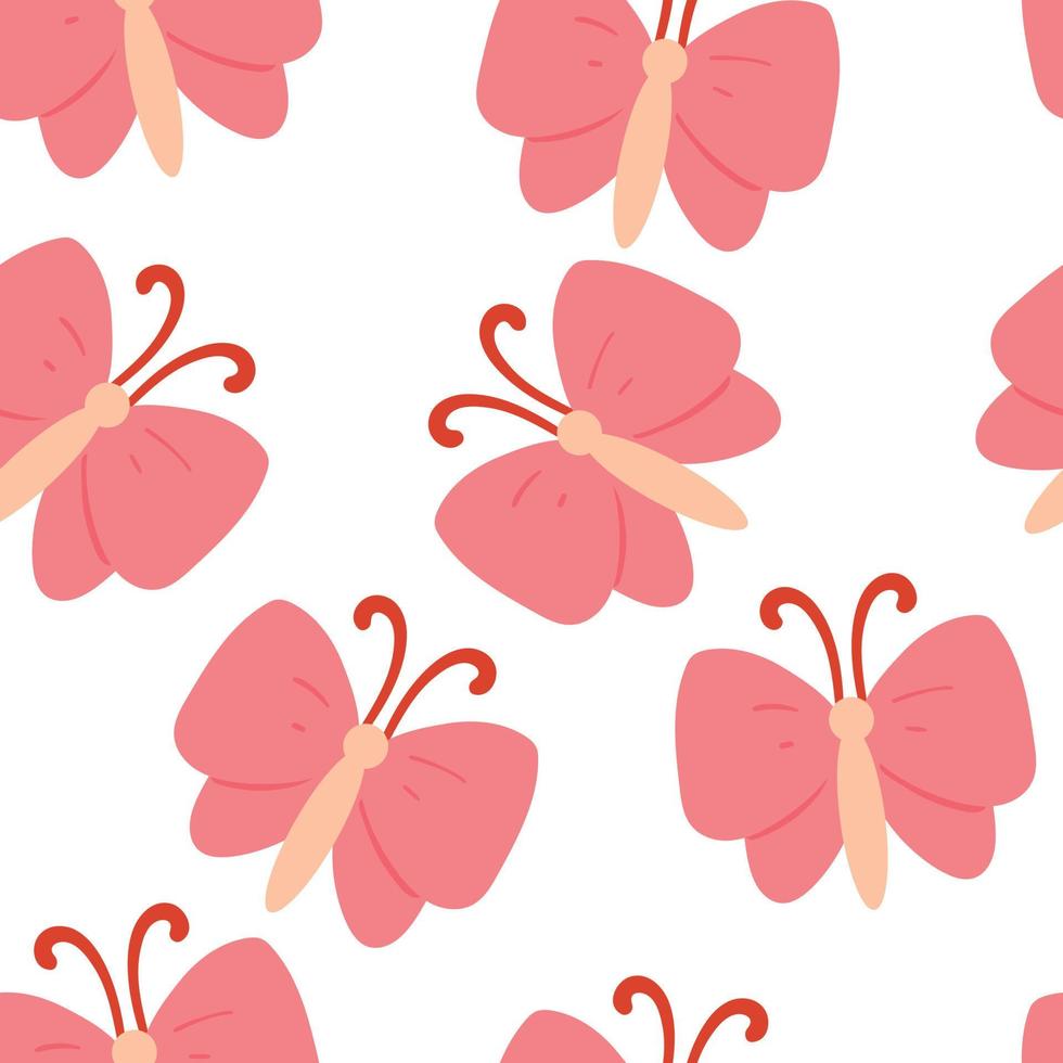 seamless pattern cartoon butterfly vector