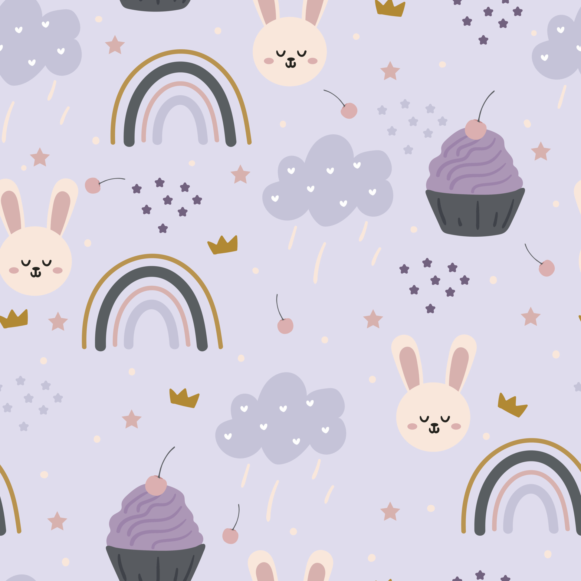 seamless pattern cute cartoon bunny. for easter, kids wallpaper, fabric  print, and gift wrapping paper 5390529 Vector Art at Vecteezy