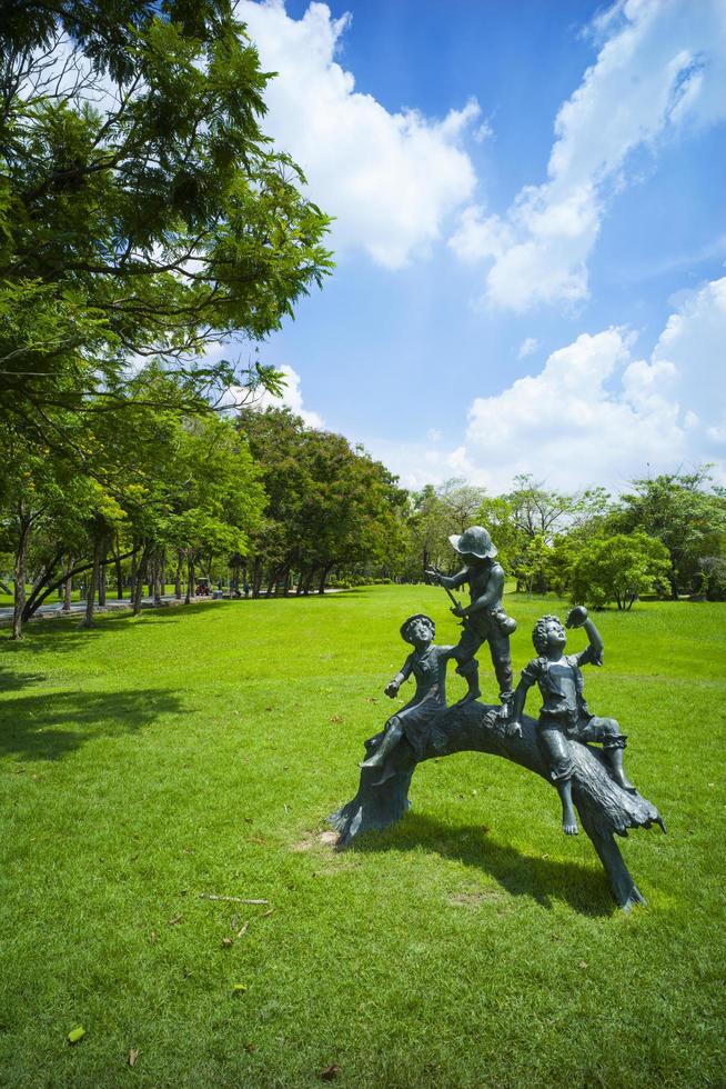 hermosa hierba verde en el parque foto