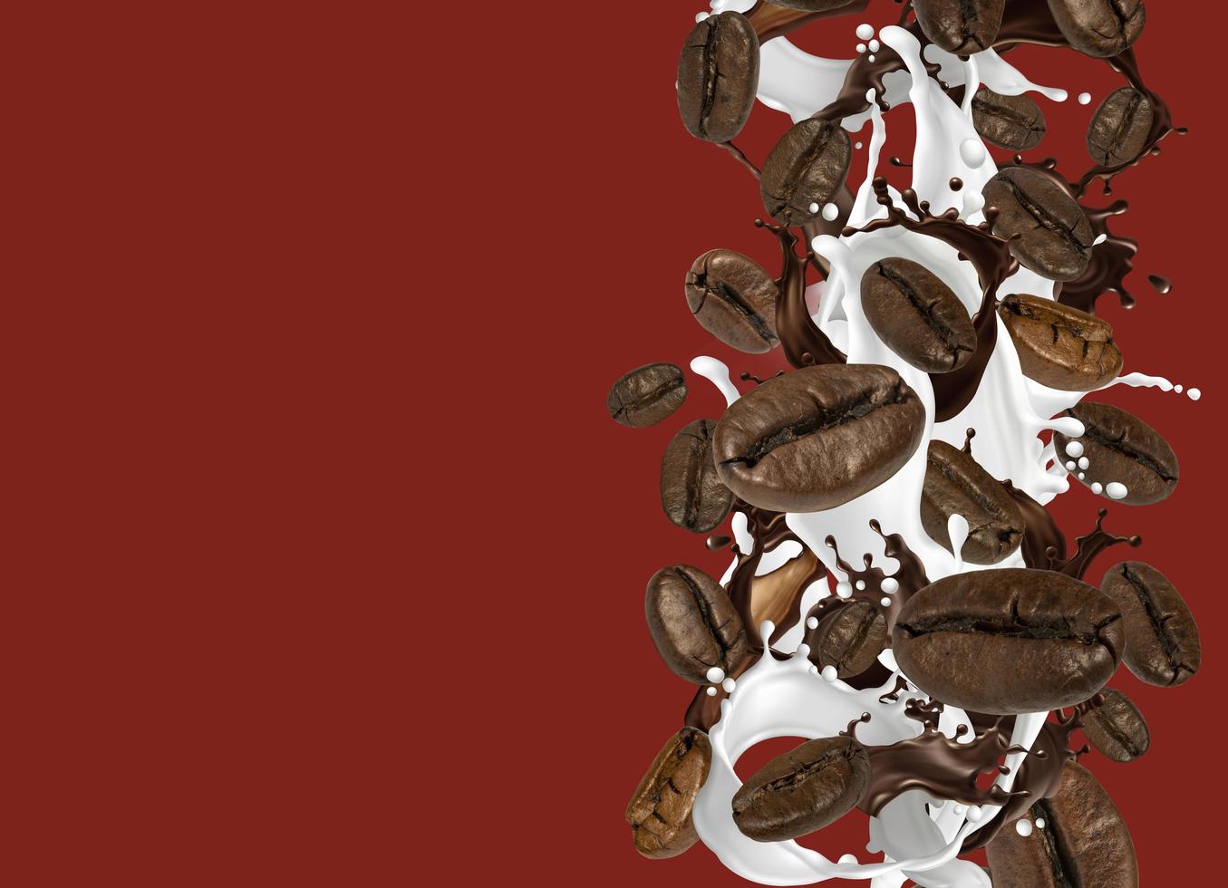 coffee beans splash background photo