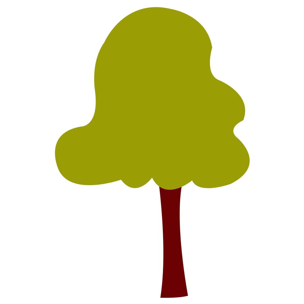 Tree in cartoon flat style isolated on white background. Vector illustration in childish style