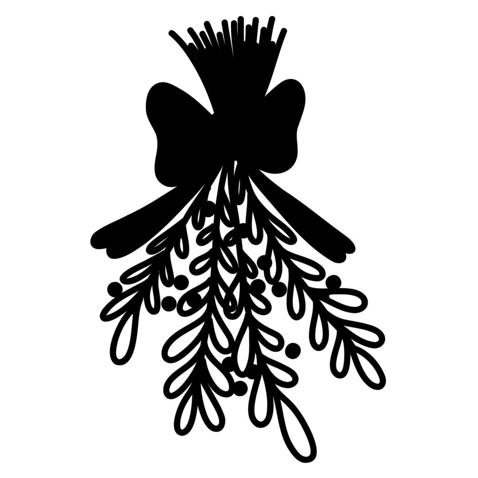 Hand drawn doodle of Christmas Mistletoe branch in vector format