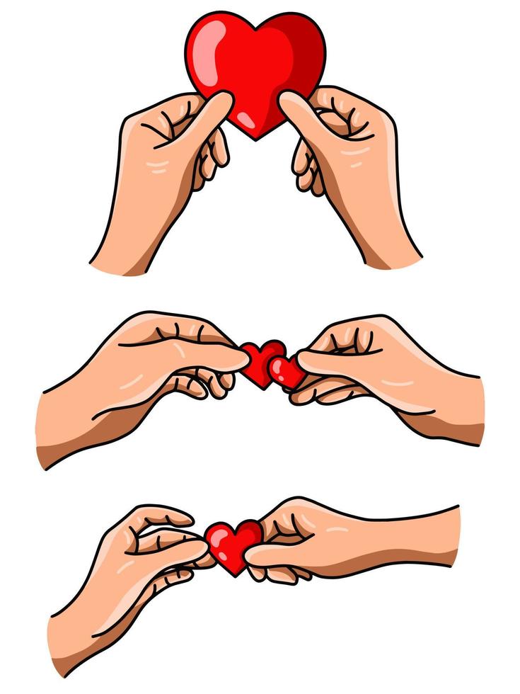 signo de mano de amor con ilustración de gesto de corazón vector