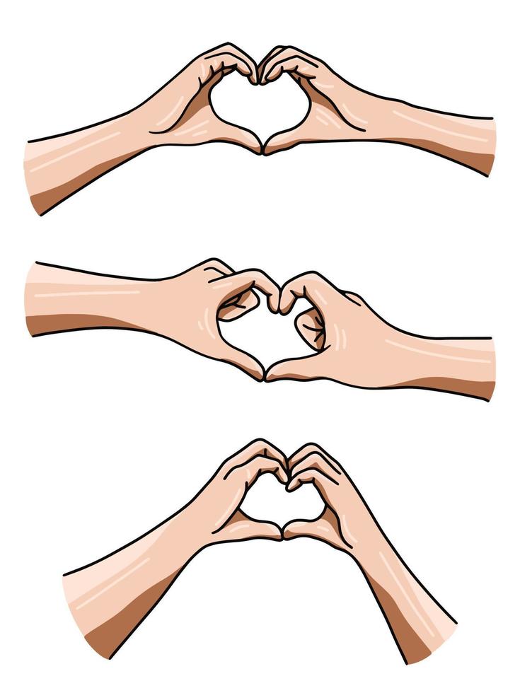 Love Hand Sign with Heart Gesture illustration vector