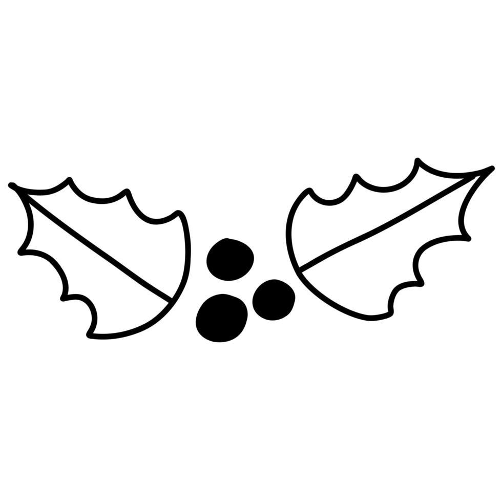 Hand drawn doodle of Christmas Mistletoe branch in vector format