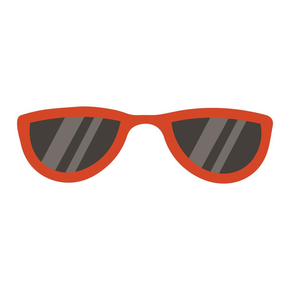 Vector illustration of red sunglasses in cartoon retro flat style. Summer accessories, sun protection