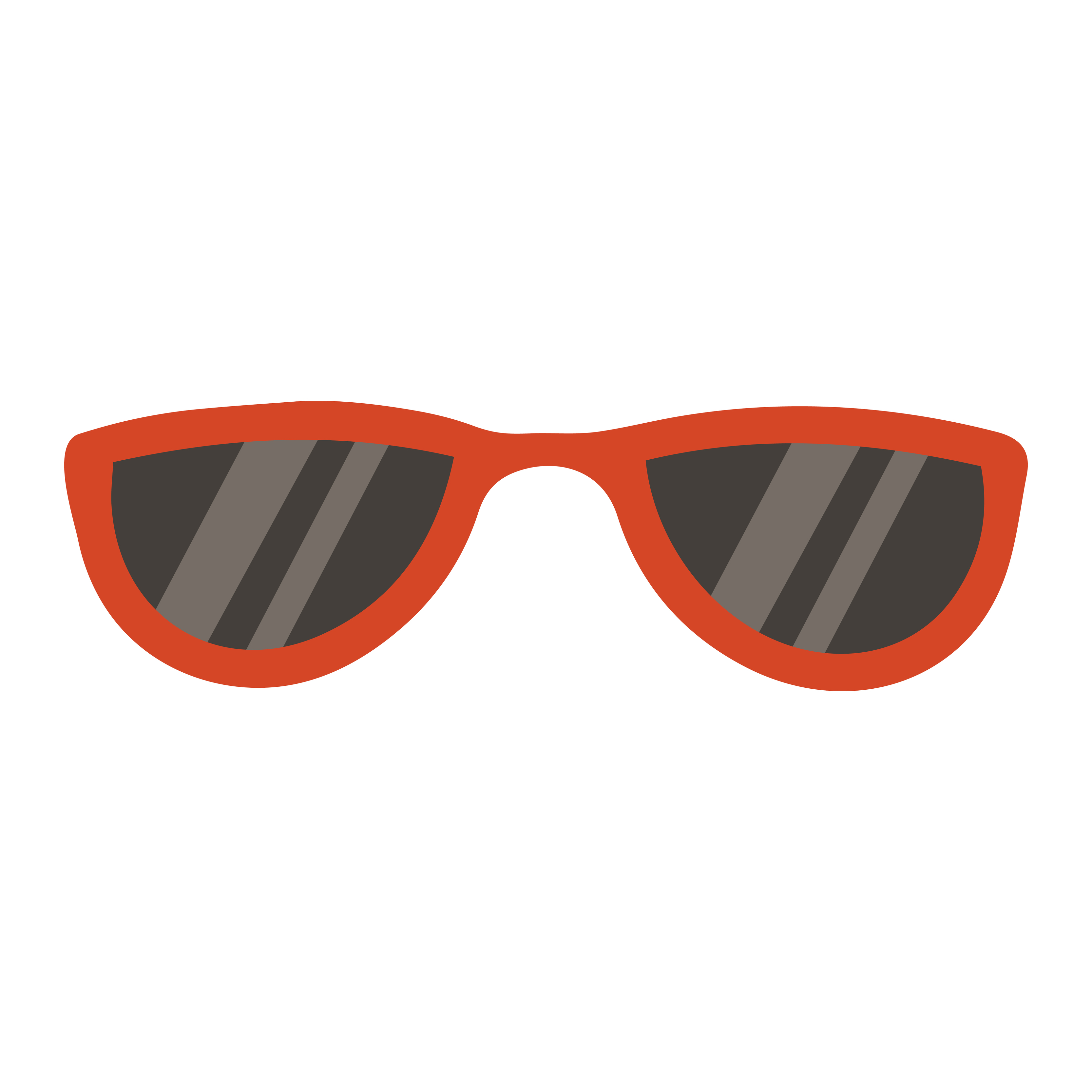 Vector illustration of red sunglasses in cartoon retro flat style ...