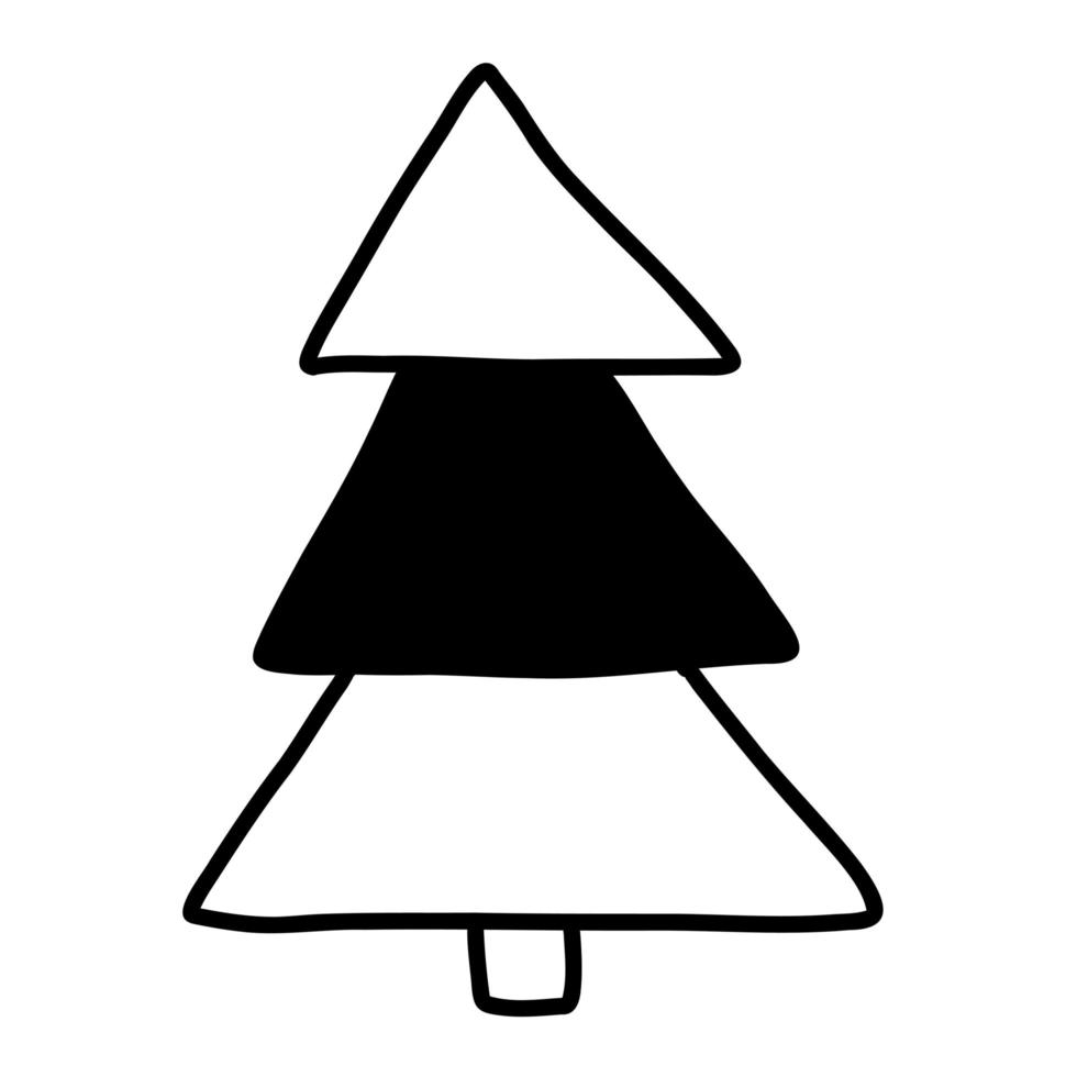 Hand drawn doodle Christmas tree in vector format.