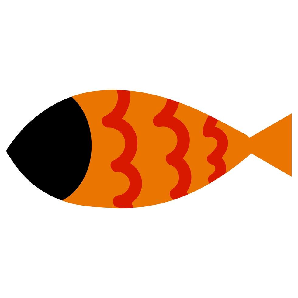 ilustración vectorial de peces en estilo plano de dibujos animados. habitantes marinos pescando en un estilo infantil. vector