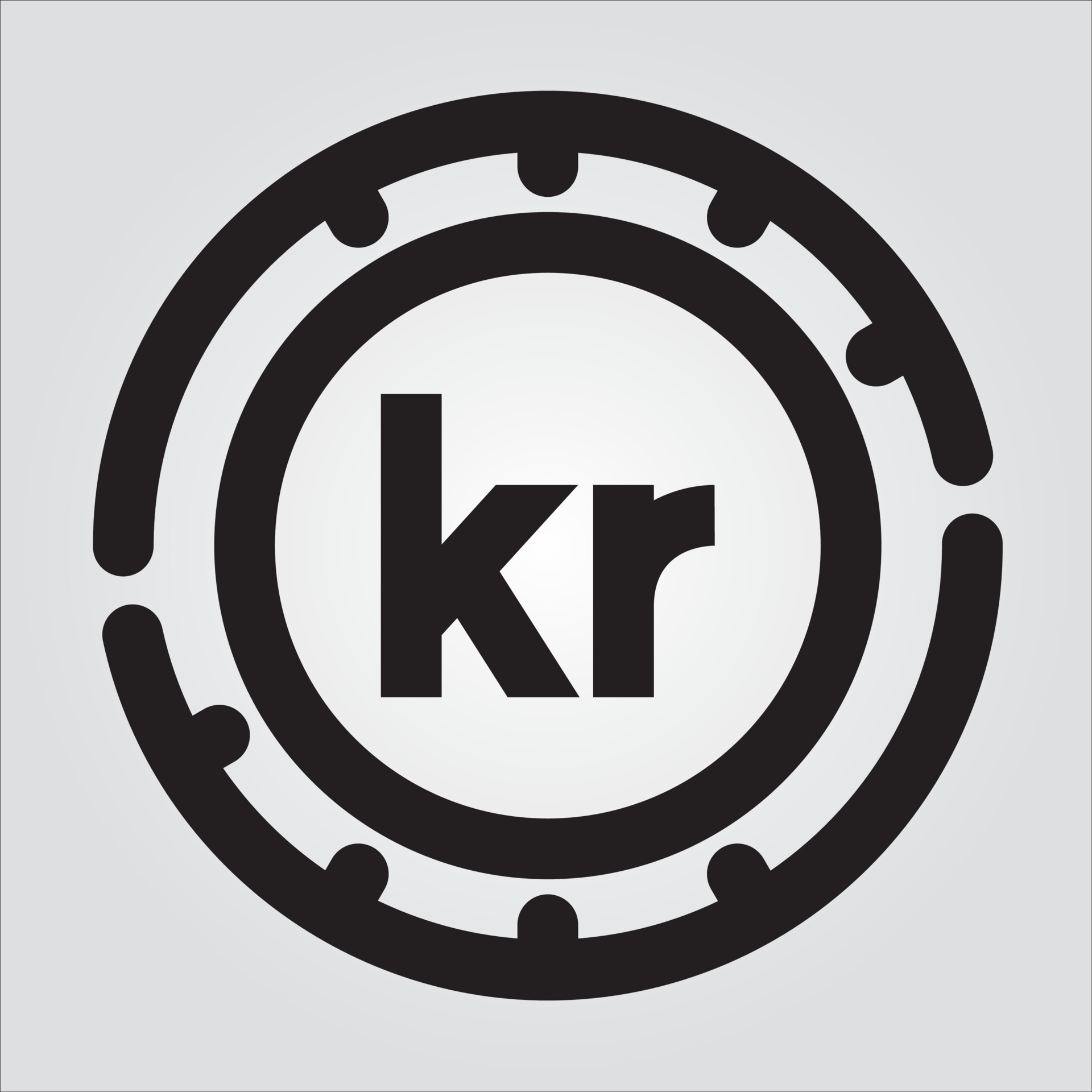 Isolated Outlined Krone Currency Transparent Scalable Vector Graphic