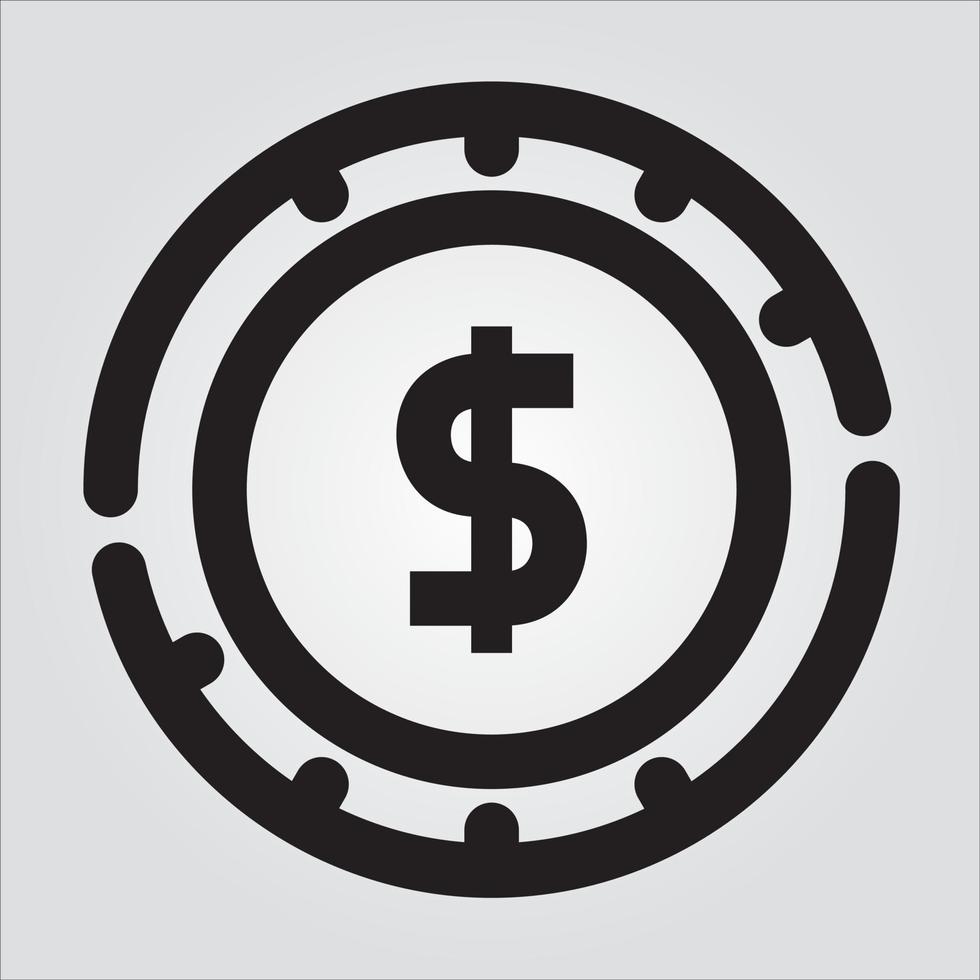 Isolated Outlined Dollar Currency Transparent Scalable Vector Graphic Icon Pro Vector