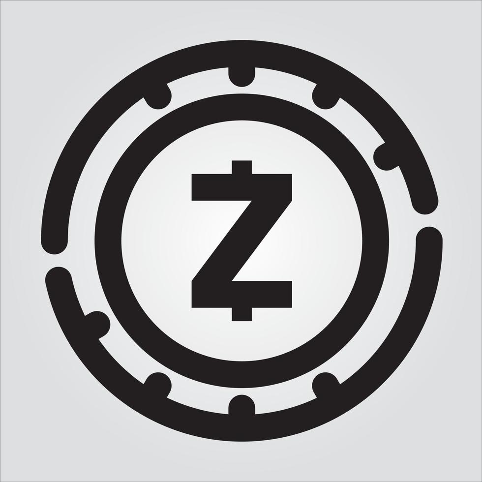 Isolated Outlined ZCash Cryptocurrency Transparent Scalable Vector Graphic Icon Pro Vector