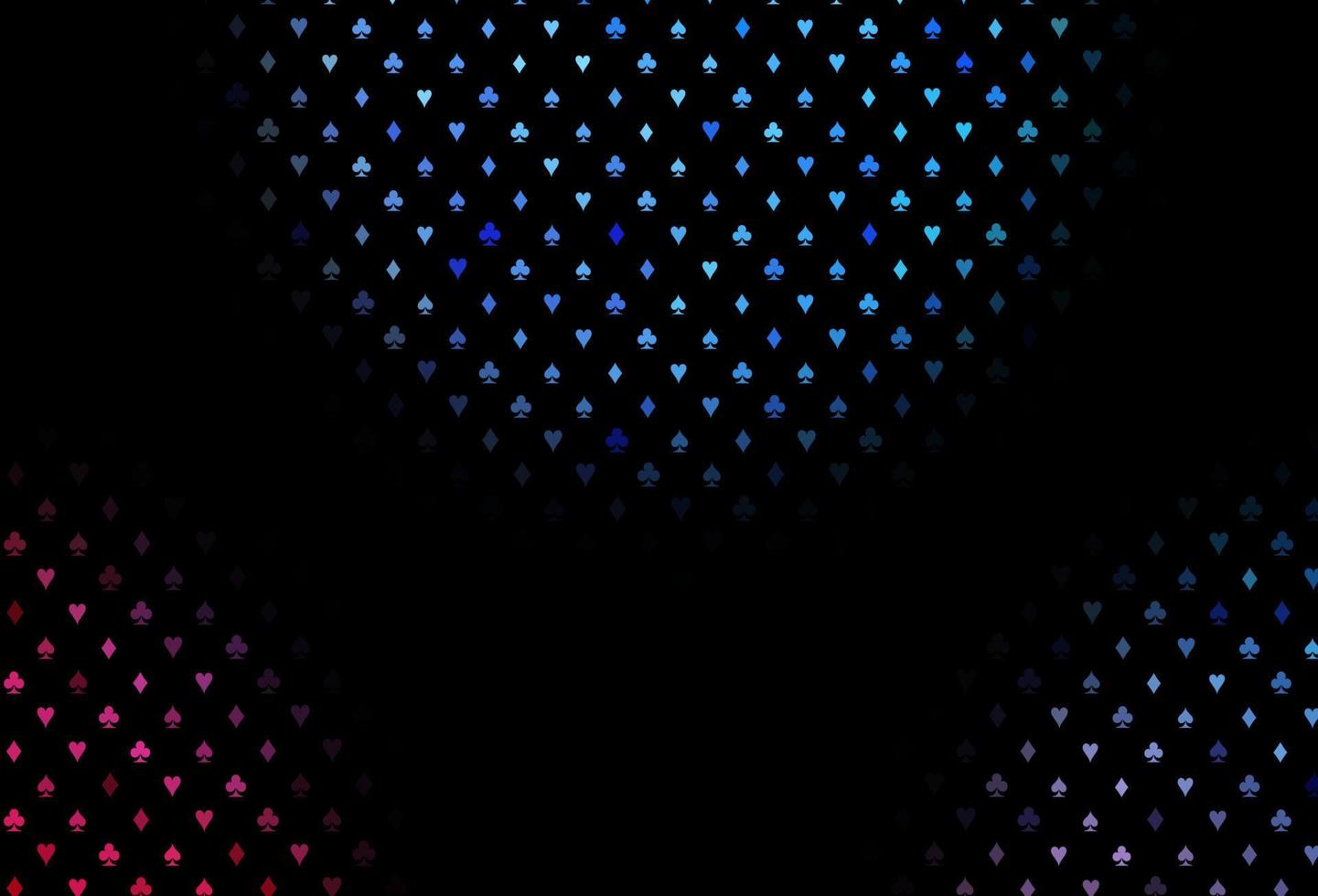 Dark blue, red vector texture with playing cards.