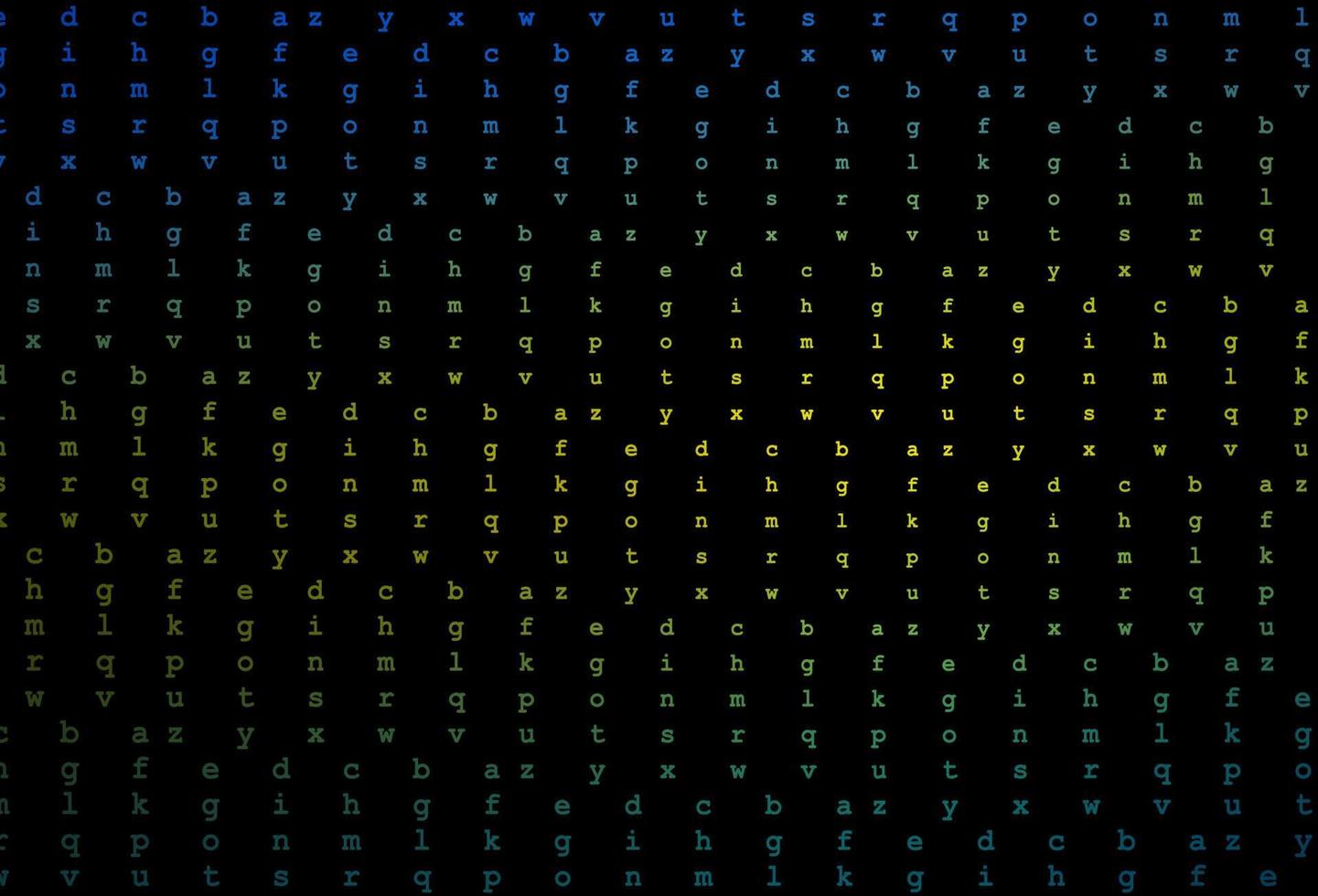 Dark blue, yellow vector texture with ABC characters.