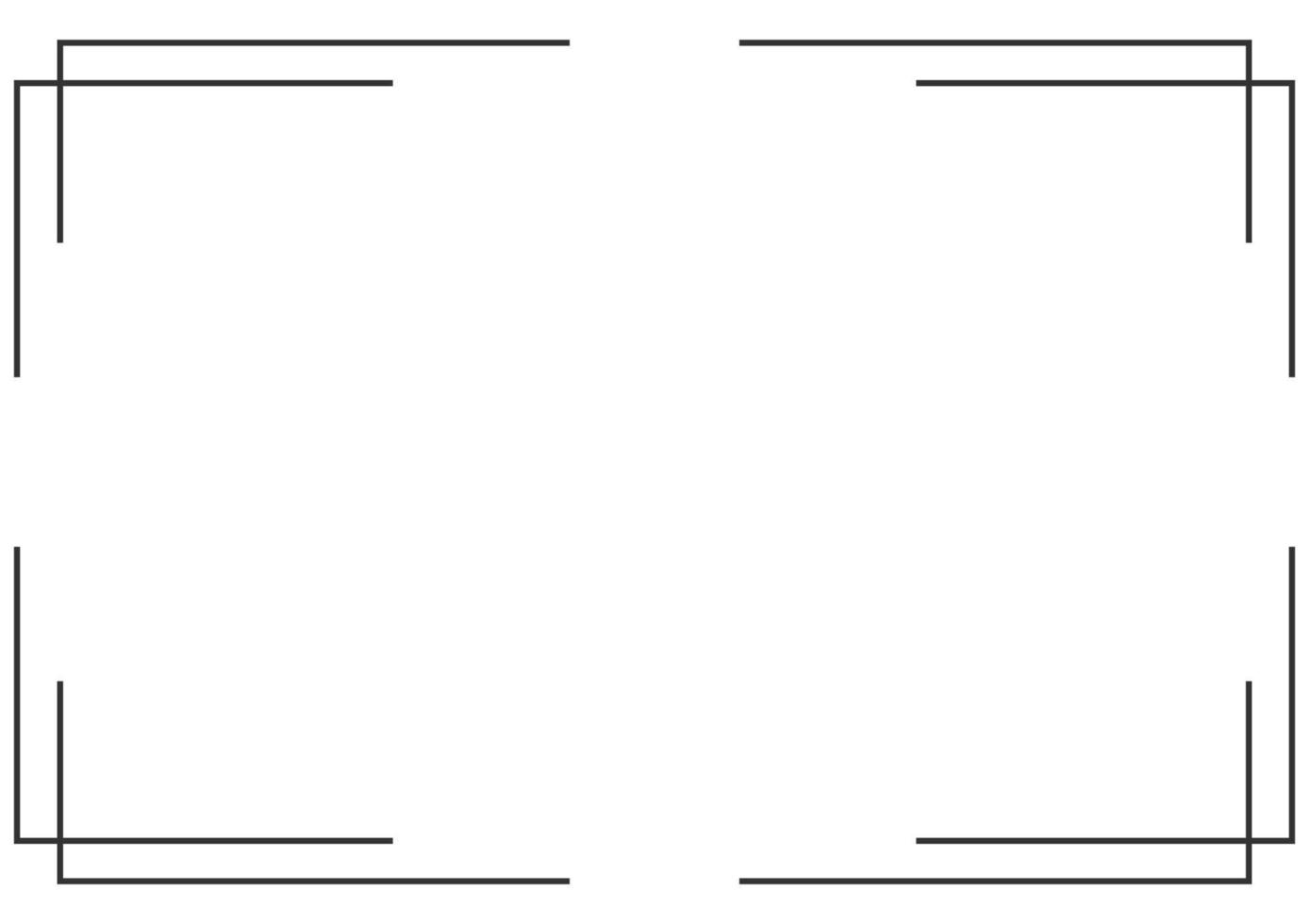 Frame and border isolated vector. Black outline on white bakcground