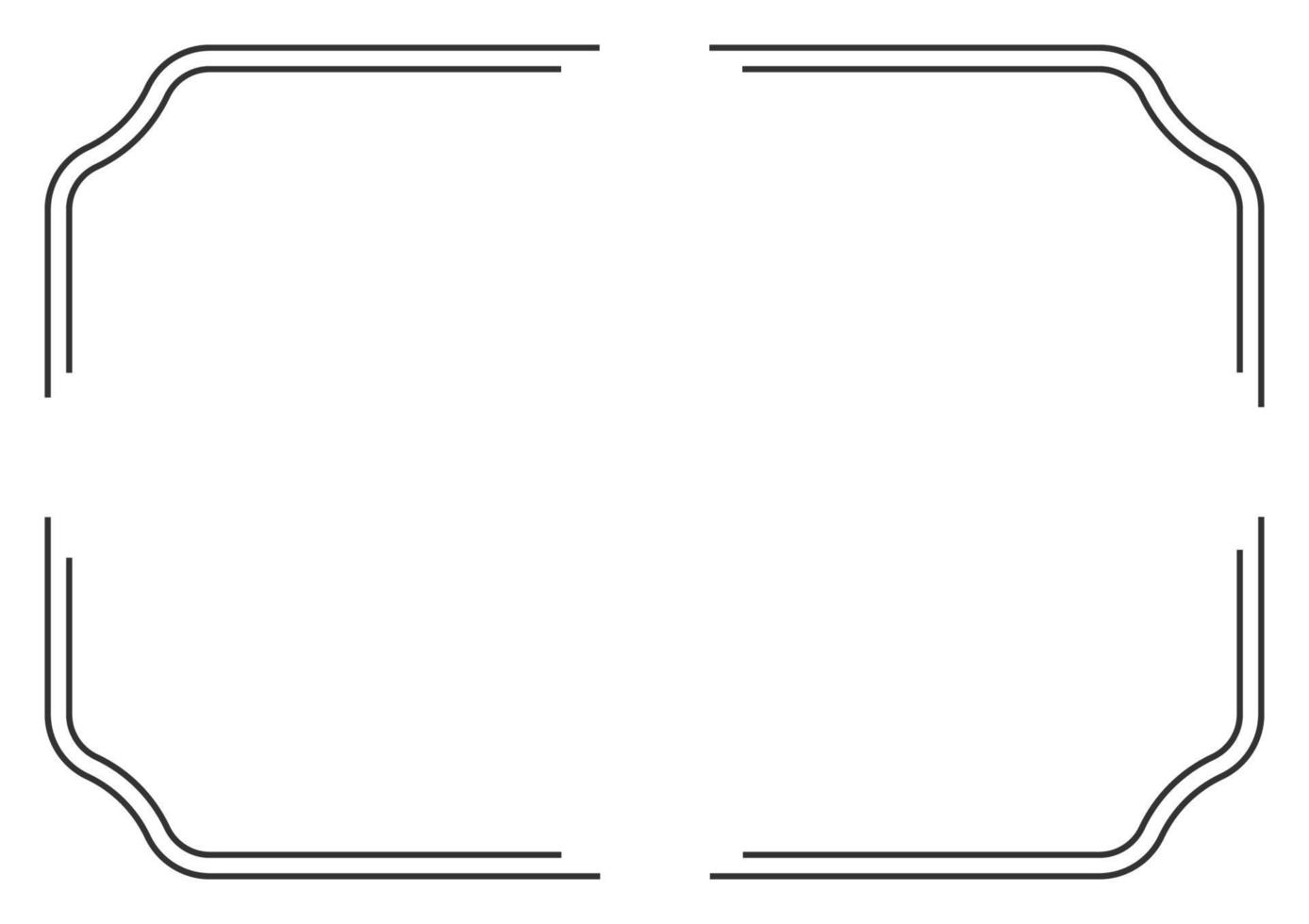 Frame and border isolated vector. Black outline on white bakcground template. vector