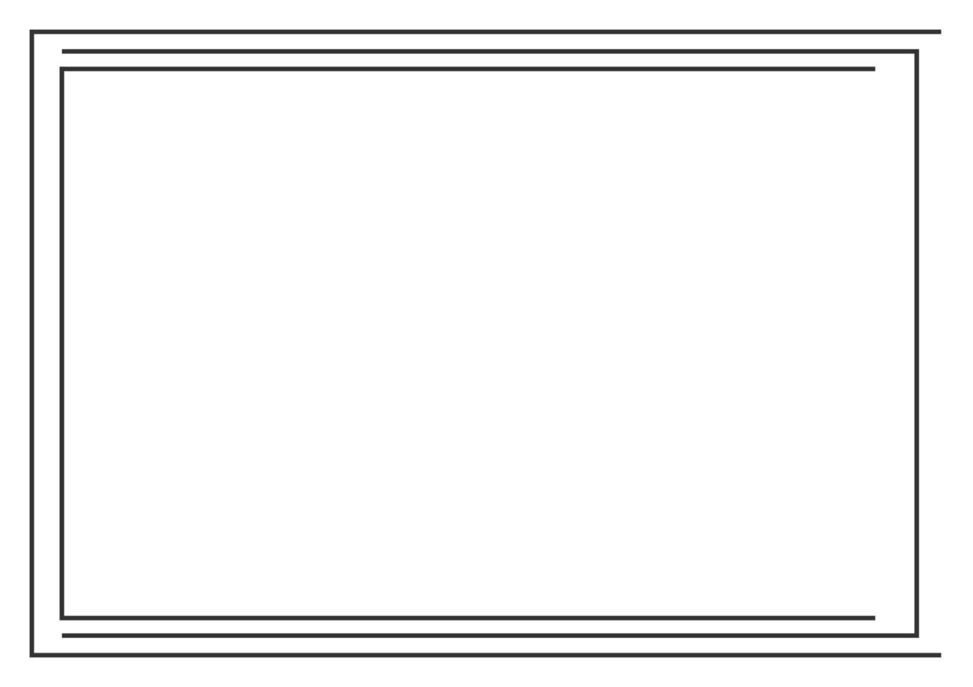 Frame and border isolated vector. Black outline on white bakcground template. vector