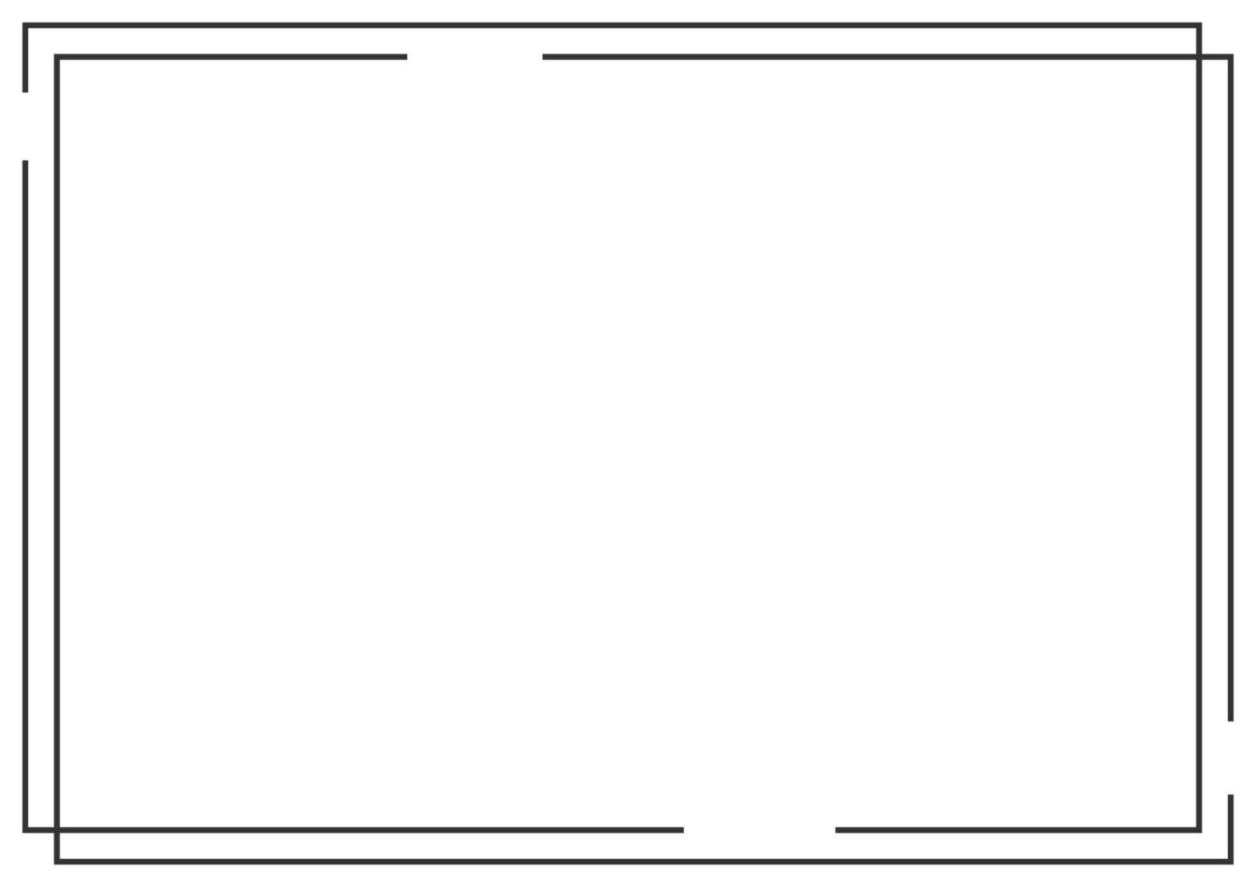 Frame and border isolated vector. Black outline on white bakcground template. vector