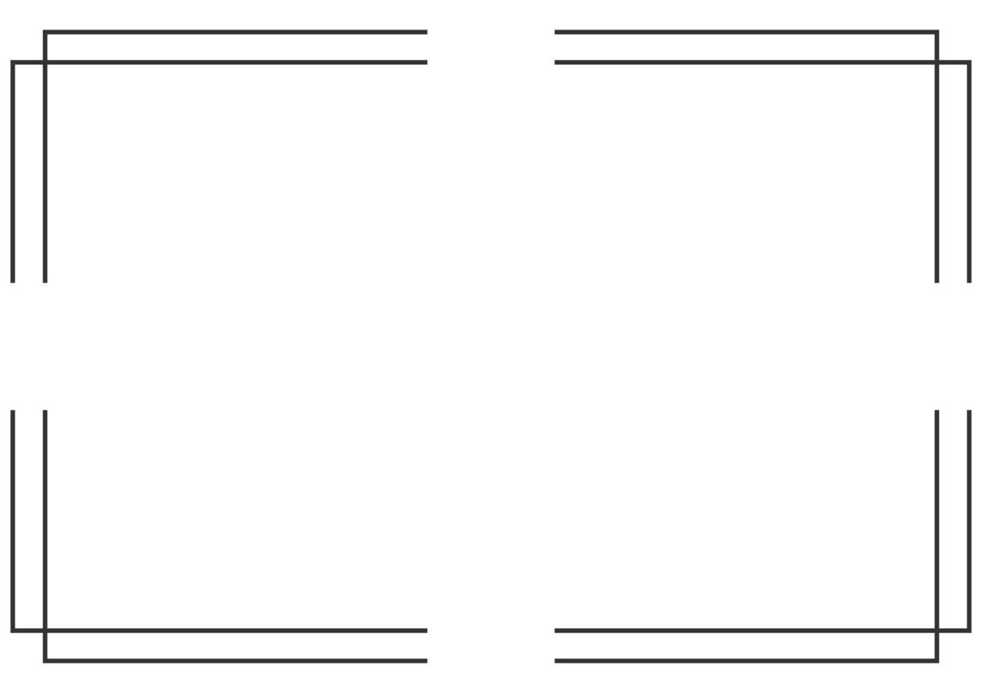 Frame and border isolated vector. Black outline on white bakcground template. vector
