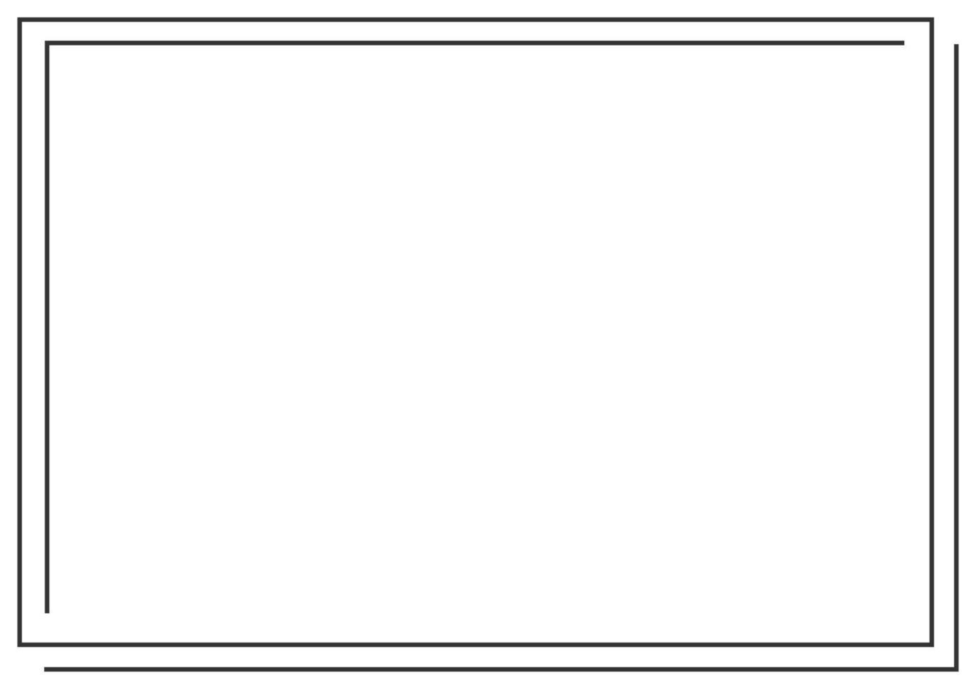 Frame and border isolated vector. Black outline on white bakcground template. vector
