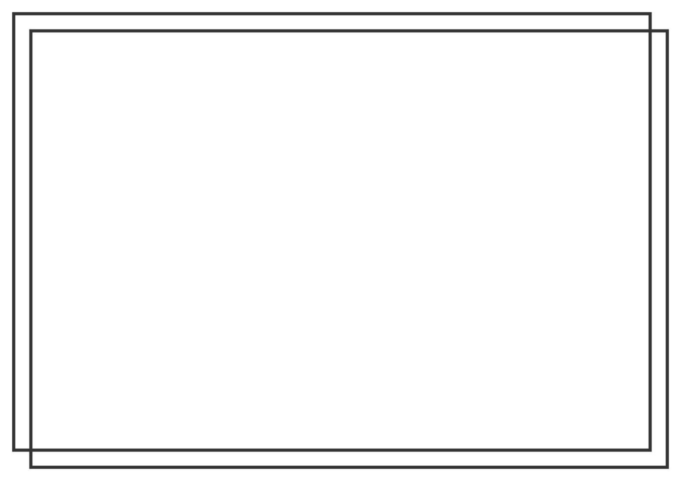 Frame and border isolated vector. Black outline on white bakcground template. vector