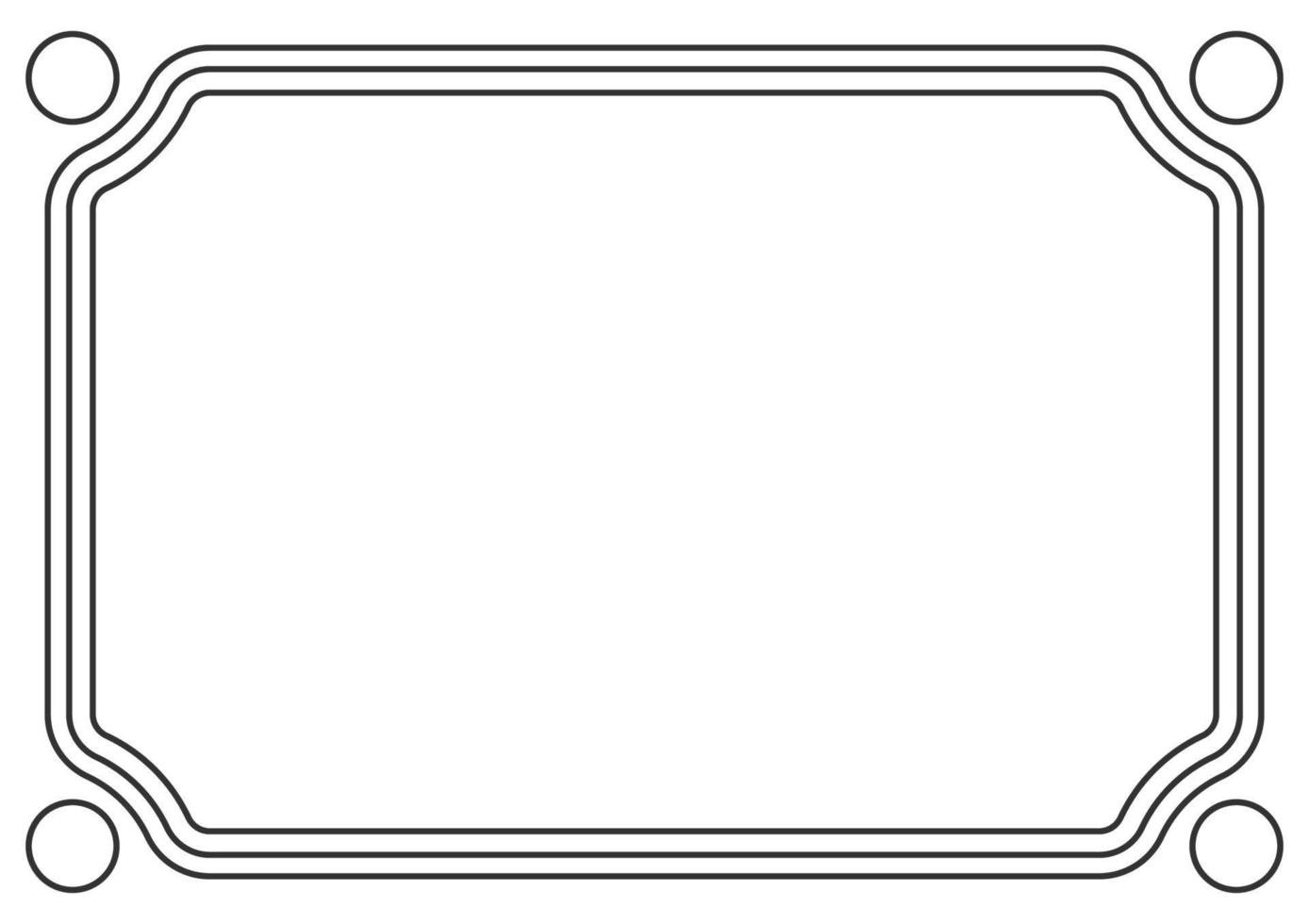 Frame and border isolated vector. Black outline on white bakcground template. vector