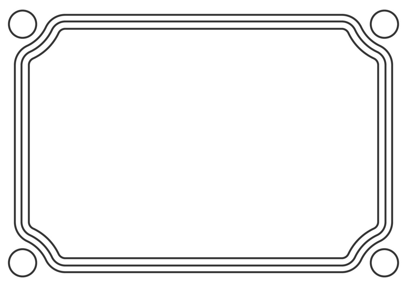 Frame and border isolated vector. Black outline on white bakcground template. vector