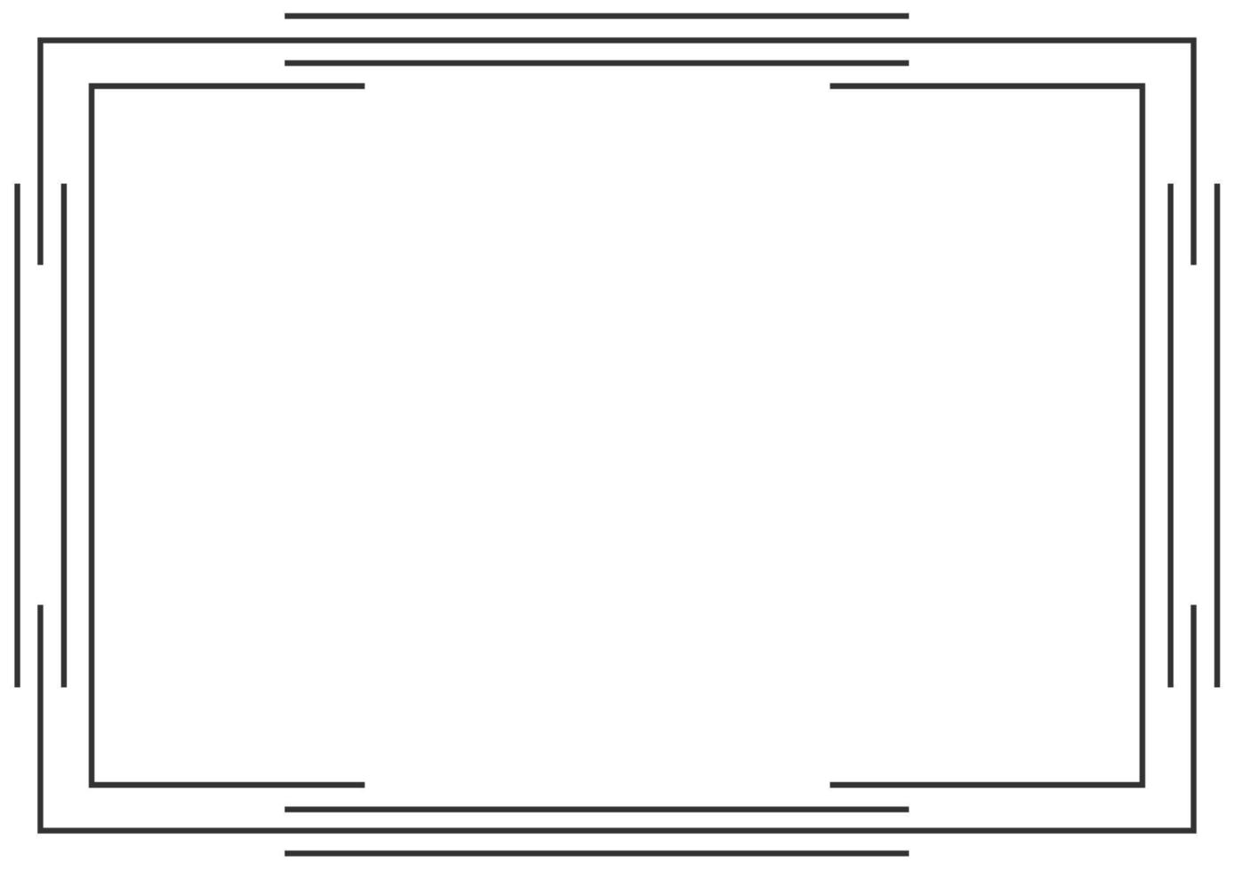 Frame and border isolated vector. Black outline on white bakcground template. vector