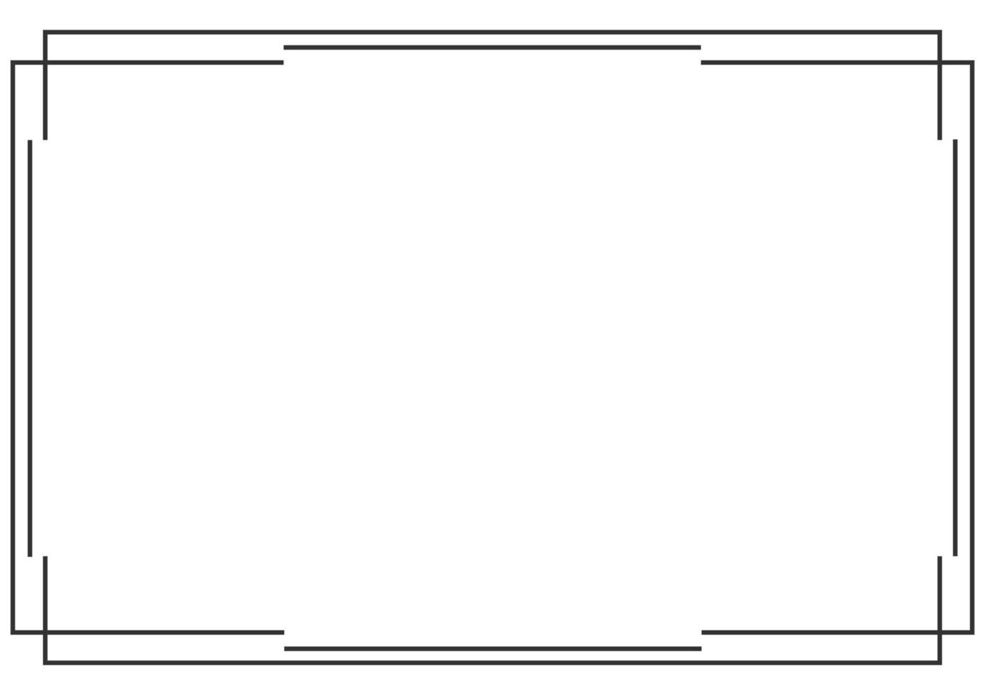 Frame and border isolated vector. Black outline on white bakcground template. vector