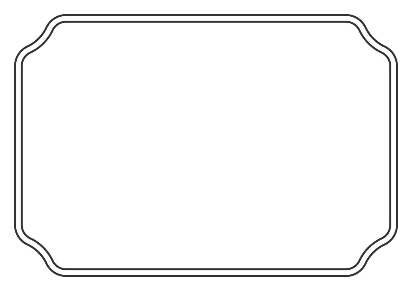 Frame and border isolated vector. Black outline on white bakcground template. vector