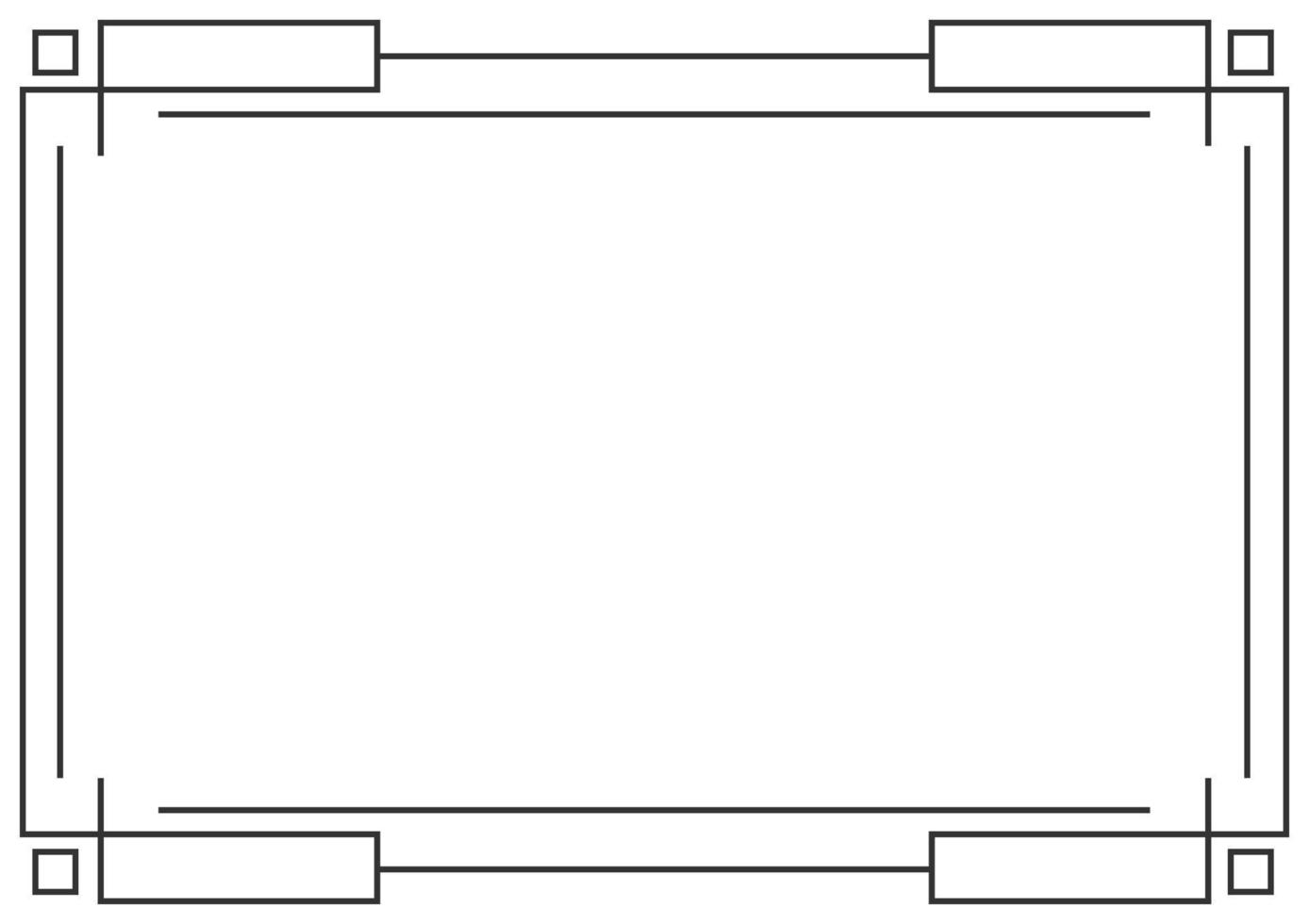 vector aislado de marco y borde. contorno negro en la plantilla de fondo blanco.