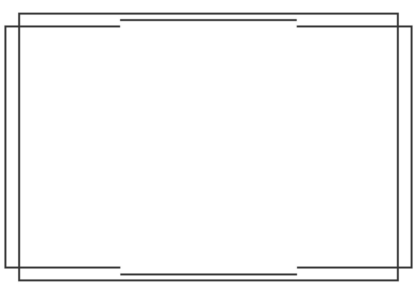 Frame and border isolated vector. Black outline on white bakcground template. vector