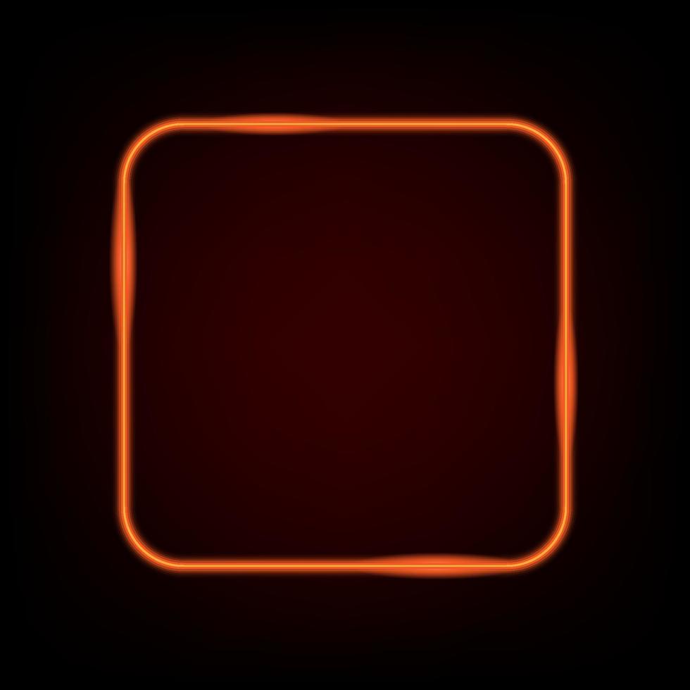 Neon light square banner. Glowing frame isolated on transparent background. Realistic template sign vector. vector