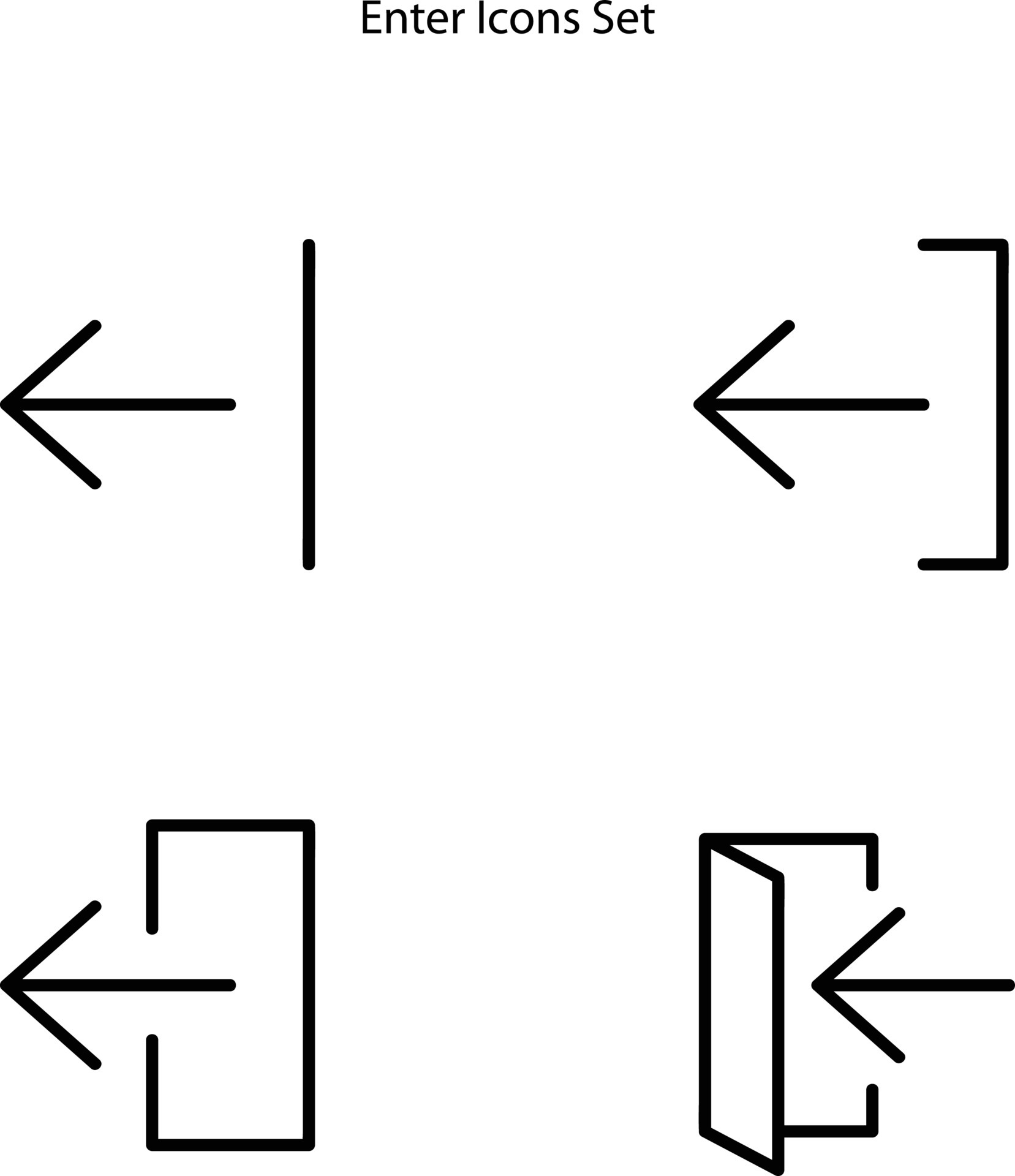 Enter icon. Outline Enter vector icon for web design isolated on white