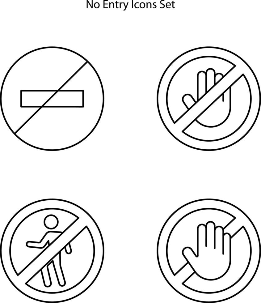 no hay iconos de entrada establecidos aislados en fondo blanco de la colección de signos. no hay icono de entrada moderno y moderno símbolo de no entrada para logotipo, web, aplicación, ui. sin icono de entrada signo simple. icono de vector plano.