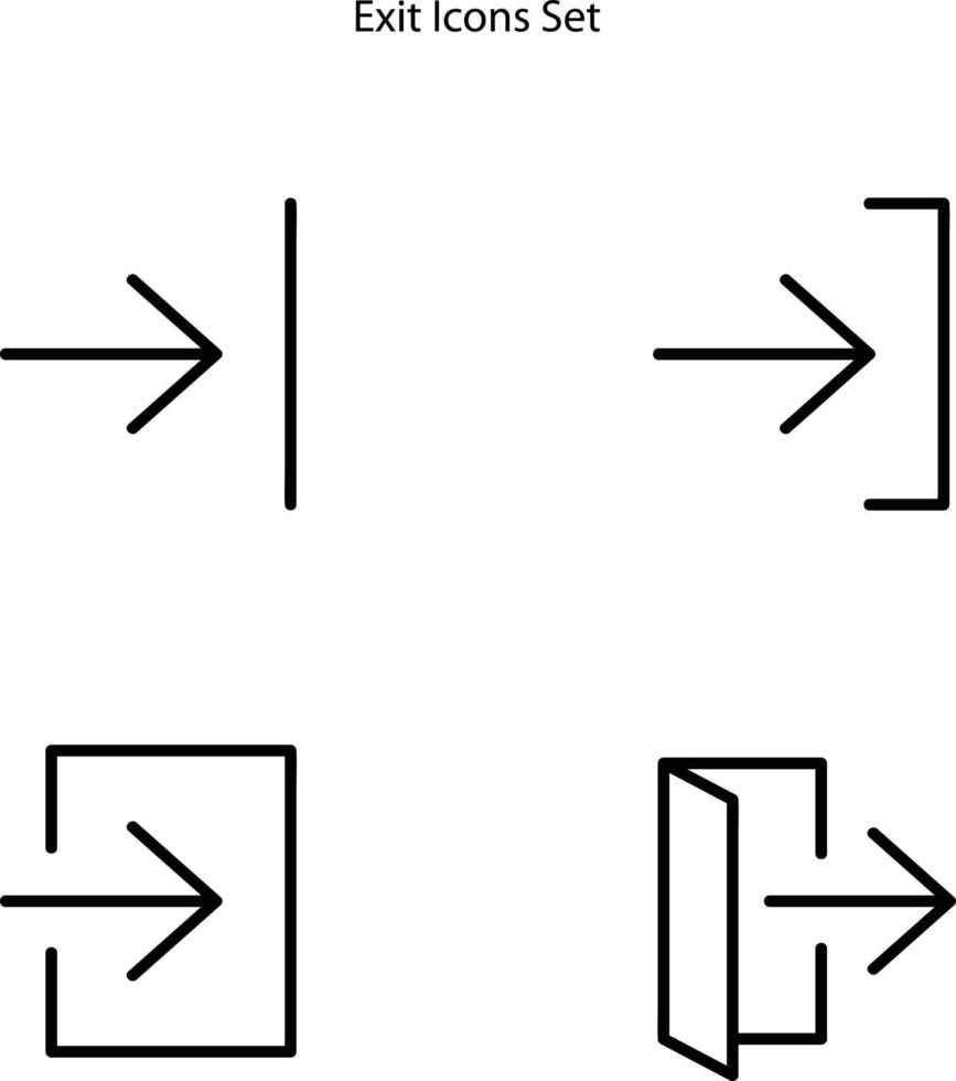 icono de salida aislado en fondo blanco de la colección de señales y prohibiciones. icono de salida contorno de línea delgada símbolo de salida lineal para logotipo, web, aplicación, ui. icono de salida signo simple. vector
