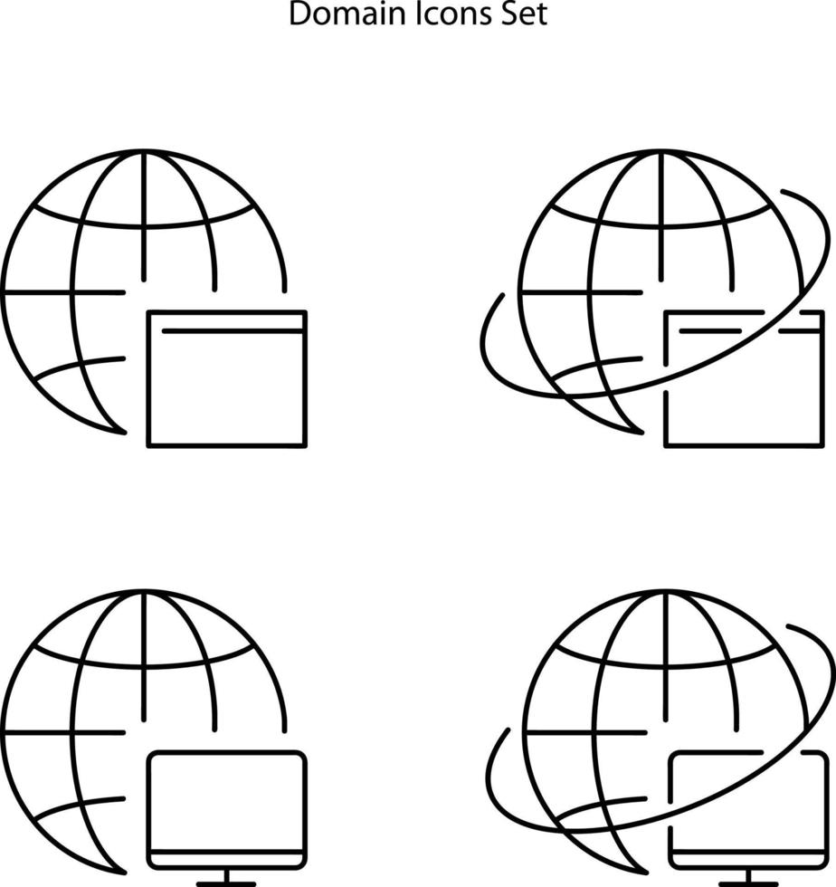Web domain icons set isolated on white background. domain icon trendy and modern Web domain symbol for logo, web, app, UI. domain icon simple sign. vector